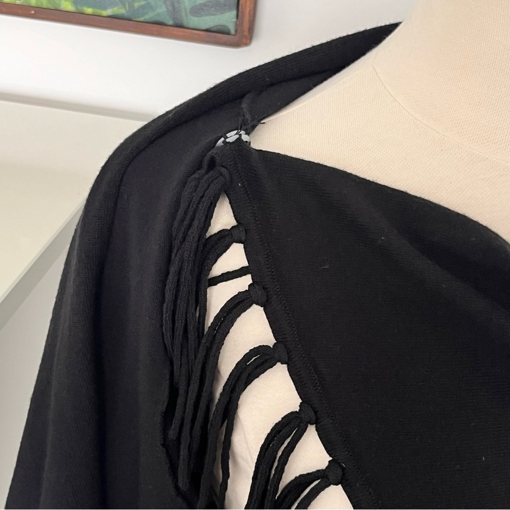 Chico's Black Fringe Cardigan - Picture 4 of 9